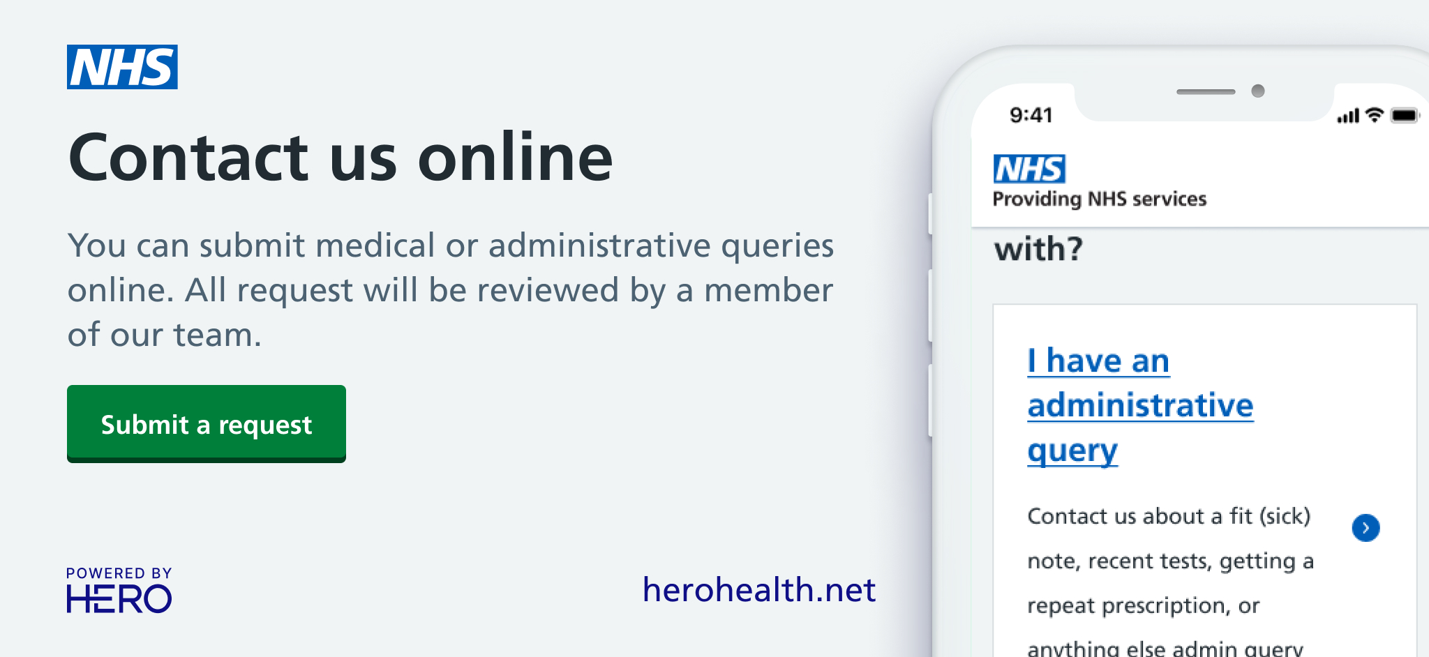 Contact us online. You can submit medical or administrative queries online. All requests will be reviewed by a member of our team. Contact us online. You can submit medical or administrative queries online. All requests will be reviewed by a member of our team.