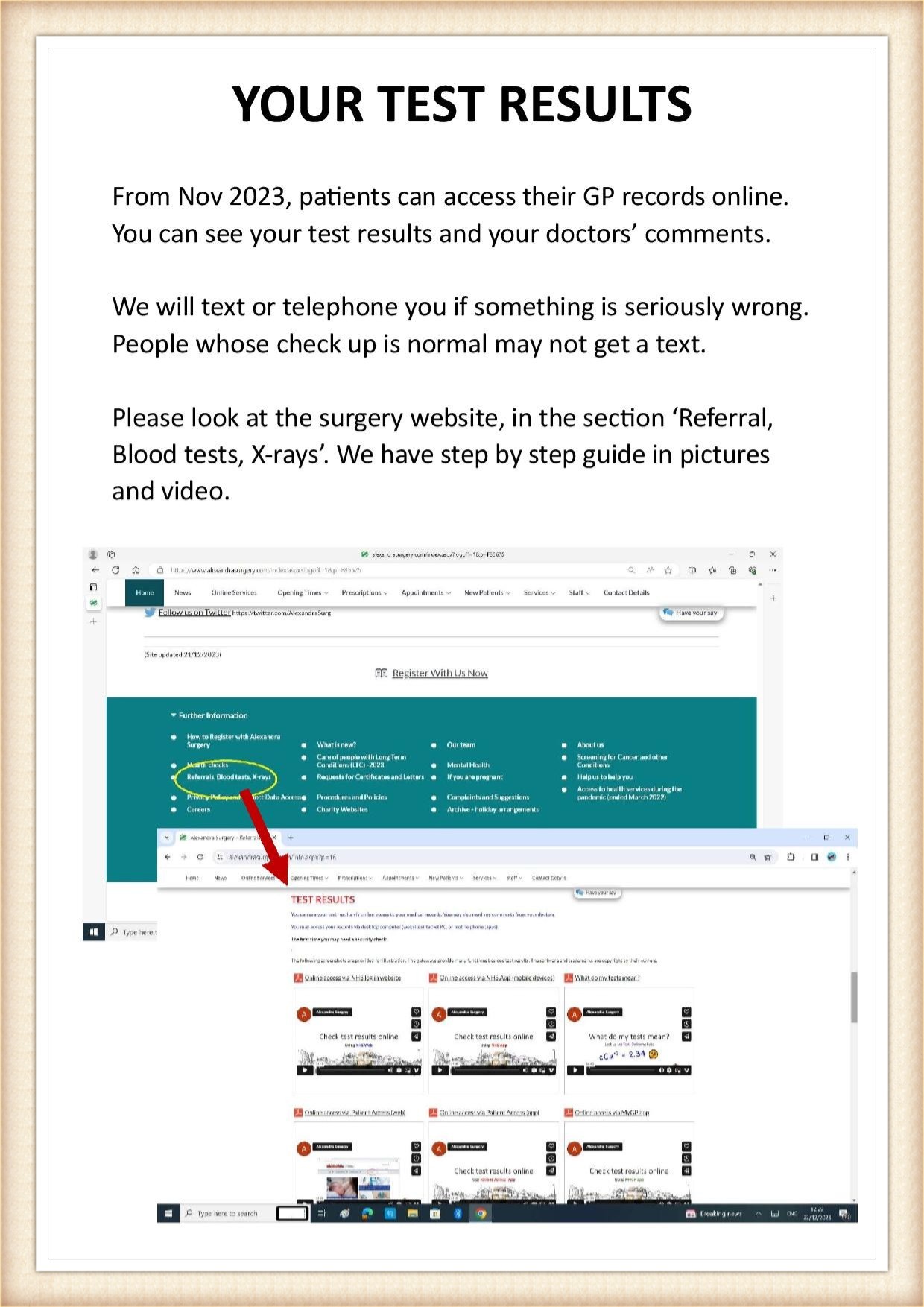 Online access_test results Online access_test results