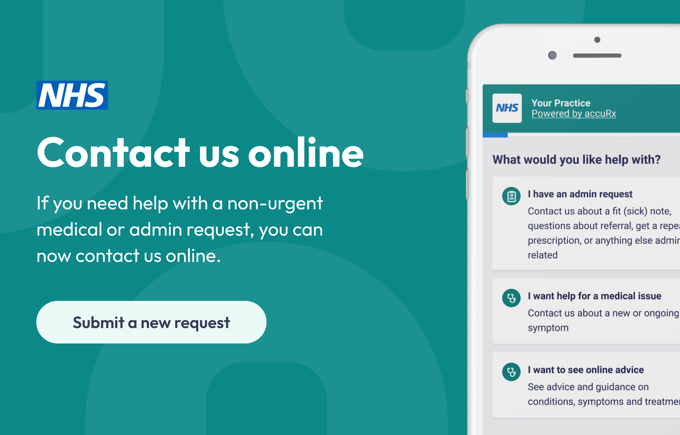 Accurx online consultation banner